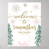 Een klein Snowflake Baby shower Welkomstteken Poster (Voorkant)