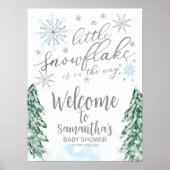 Een klein Snowflake Baby shower Welkomstteken Poster (Voorkant)