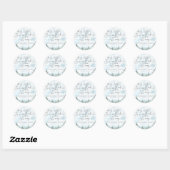 Een klein Snowflake Blue Baby shower Ronde Sticker (Vel)