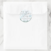 Een klein Snowflake Blue Baby shower Ronde Sticker (Tas)