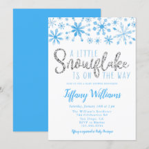 Een klein Snowflake Blue Silver-Baby shower