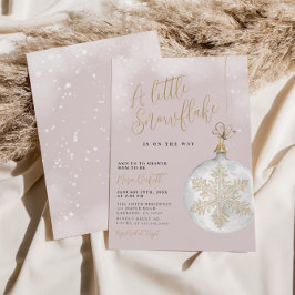 Een klein Snowflake Blush Pink Baby shower Kaart