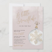 Een klein Snowflake Blush Pink Baby shower Kaart (Voorkant)