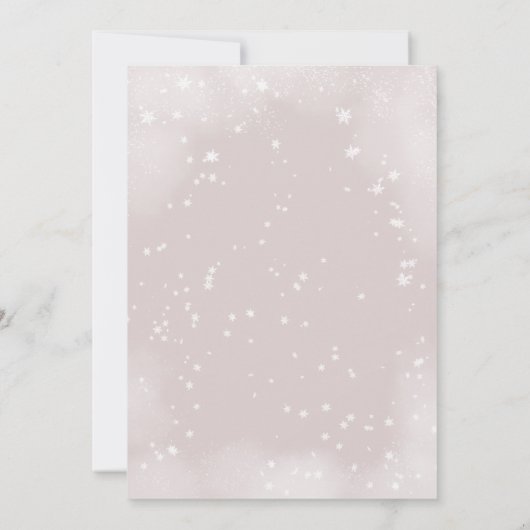 Een klein Snowflake Blush Pink Baby shower Kaart (Achterkant)