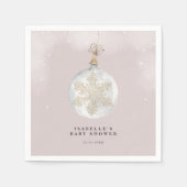 Een klein Snowflake Blush Pink Baby shower Servet (Voorkant)