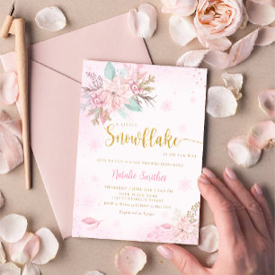 Een klein Snowflake Boho Winter Baby shower Kaart