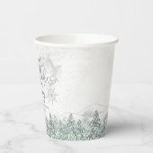Een klein Snowflake Grey Baby shower Cups Papieren Bekers (Links)