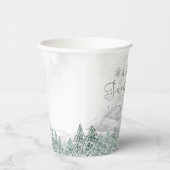 Een klein Snowflake Grey Baby shower Cups Papieren Bekers (Rechts)