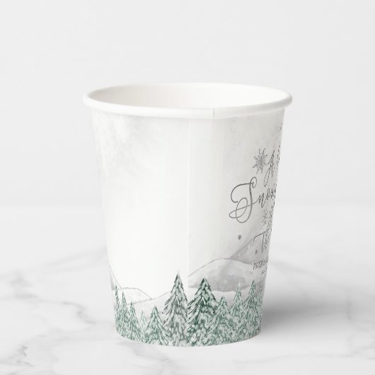 Een klein Snowflake Grey Baby shower Cups Papieren Bekers (Rechts)