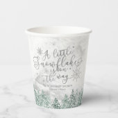 Een klein Snowflake Grey Baby shower Cups Papieren Bekers (Voorkant)