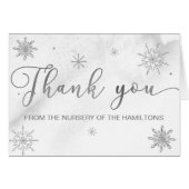 Een klein Snowflake Grey Baby shower Dank je (Voorkant Horizontaal)