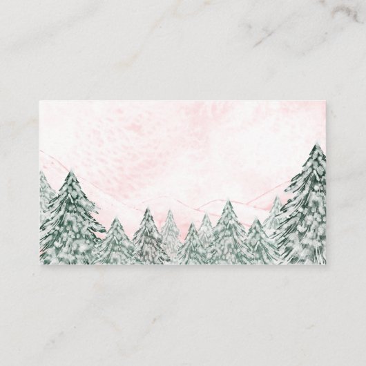 Een klein Snowflake Roze Baby shower Informatiekaartje (Achterkant)