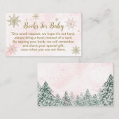 Een klein Snowflake Roze Baby shower Informatiekaartje (Voorkant / Achterkant)