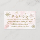 Een klein Snowflake Roze Baby shower Informatiekaartje (Voorkant)