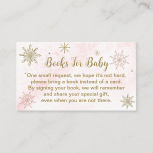 Een klein Snowflake Roze Baby shower Informatiekaartje