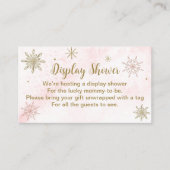 Een klein Snowflake Roze Baby shower Informatiekaartje (Voorkant)