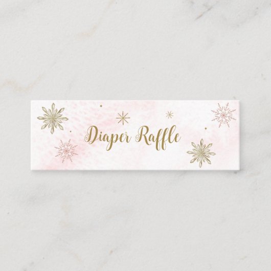 Een klein Snowflake Roze Baby shower Mini Visitekaartje (Voorkant)