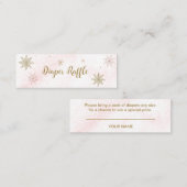 Een klein Snowflake Roze Baby shower Mini Visitekaartje (Voorkant / Achterkant)