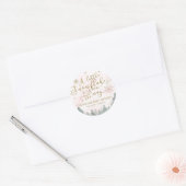 Een klein Snowflake Roze Baby shower Ronde Sticker (Envelop)
