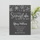 Een klein Snowflake Silver Glitter-Baby shower Kaart (Staand voorkant)