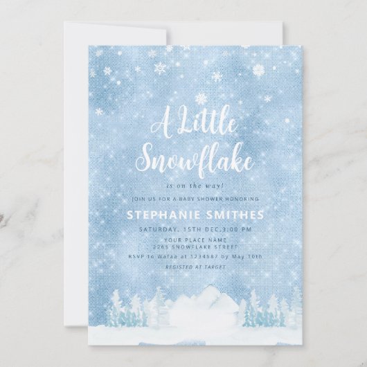 Een klein Snowflake-Sprinkle Winter Boy-Baby showe Kaart (Voorkant)