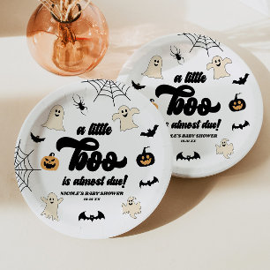 Een klein spookje is bijna op komst! Halloween bab Papieren Bordje
