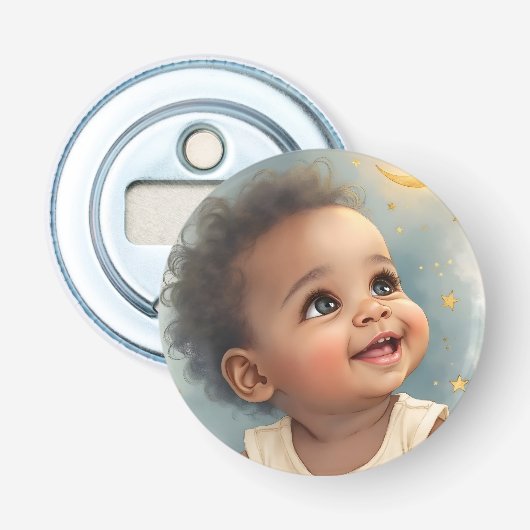 Een klein sterretje met Baby showers knopjes fleso Button Flesopener (Voorkant)