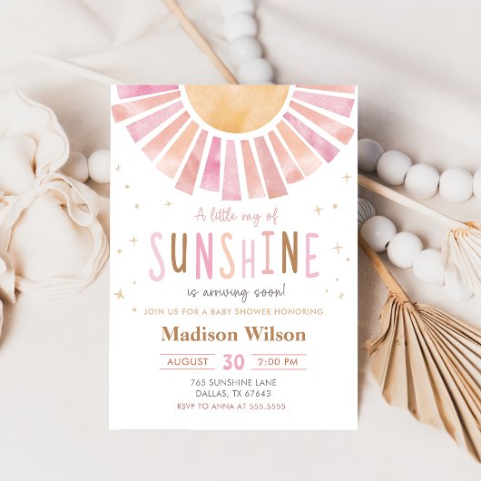 Een klein straaltje Sunshine Boho Baby shower Kaart