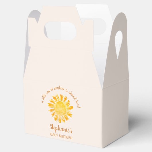 Een klein straaltje zonneschijn Baby shower Bedankdoosjes (Geopend)