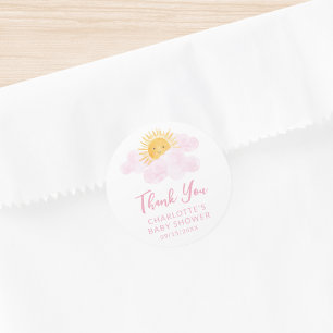 Een Klein Straaltje Zonneschijn Baby Shower Dank J Ronde Sticker