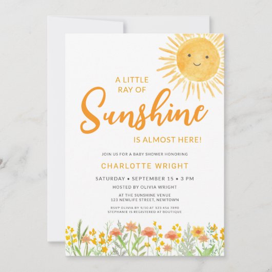 Een klein straaltje zonneschijn Baby shower Kaart (Voorkant)