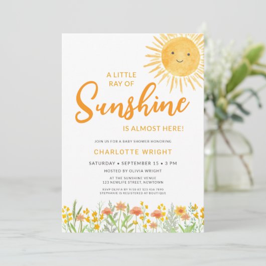 Een klein straaltje zonneschijn Baby shower Kaart (Staand voorkant)