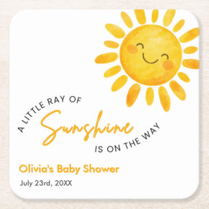 Een Klein Straaltje Zonneschijn Baby Shower Kartonnen Onderzetters
