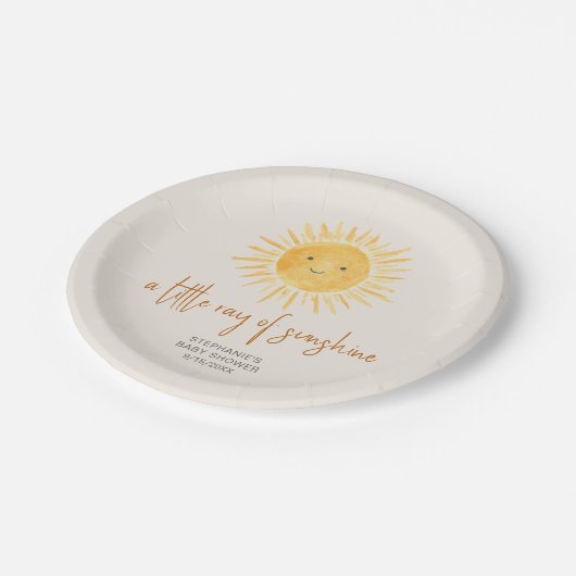 Een klein straaltje zonneschijn Boho Baby shower Papieren Bordje (Gekanteld)