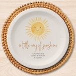Een klein straaltje zonneschijn Boho Baby shower Papieren Bordje<br><div class="desc">Ben je een baby shower aan het plannen? Deze baby showers papieren borden met een zonthema hebben een schattige gele lachende zon en "een klein zonnestraaltje" in stijlvolle scripttypografie op een crèmeachtergrond. Perfect voor een genderneutraal baby shower voor jongens of meisjes. Gemakkelijk aan te passen. Originele Waterverf © Michele Davies....</div>