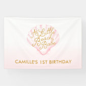 Een klein strand Babe meisje 1e verjaardag Spandoek (Horizontaal)