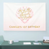 Een klein strand Babe meisje 1e verjaardag Spandoek (Beurs)