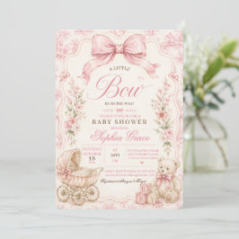 Een Klein Strikje Is Op Komst Roze Strik Baby Show Kaart