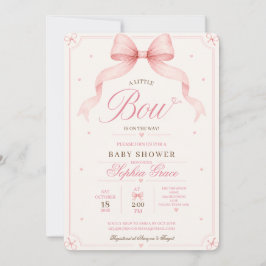 Een Klein Strikje Is Op Weg Roze Strik Baby Shower Kaart