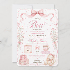Een Klein Strikje Is Op Weg Roze Strik Baby Shower Kaart