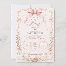 Een Klein Strikje Is Op Weg Roze Strik Baby Shower Kaart