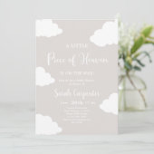 Een klein stukje Heaven Baby shower Invitation Kaart (Staand voorkant)