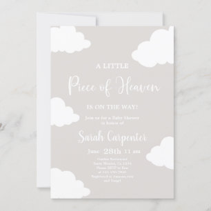 Een klein stukje Heaven Baby shower Invitation Kaart
