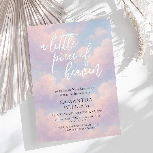 Een klein stukje Heaven Baby shower Invitation Kaart