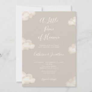 Een Klein Stukje Hemel Beige Wolken Baby Shower Kaart