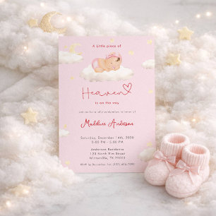 Een Klein stukje Hemel Wolken Meisje Baby Shower Kaart