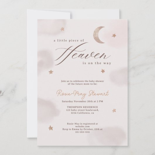 Een klein stukje hemels Baby shower Kaart (Voorkant)