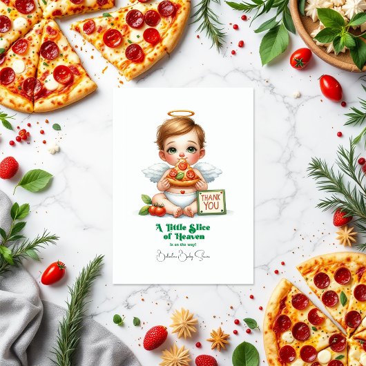 Een klein stukje van de hemel - Baby shower Bedankkaart