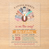 Een klein Turkije onderweg! Thanksgiving Baby show Acryl Uitnodigingen (Voorkant)