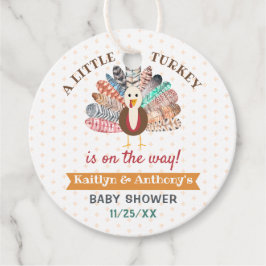 Een klein Turkije onderweg! Thanksgiving Baby show Bedankjes Labels